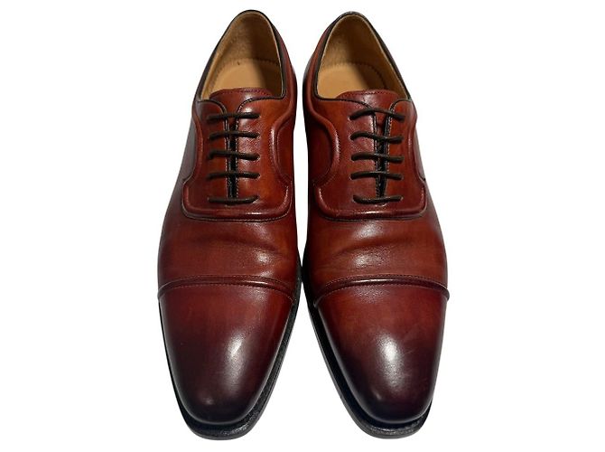 Scarpe stringate in pelle Salvatore Ferragamo Marrone - vista 3