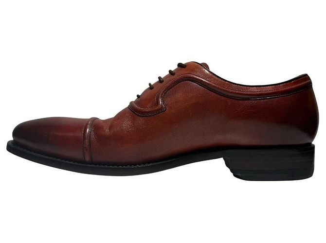 Scarpe stringate in pelle Salvatore Ferragamo Marrone - vista 5