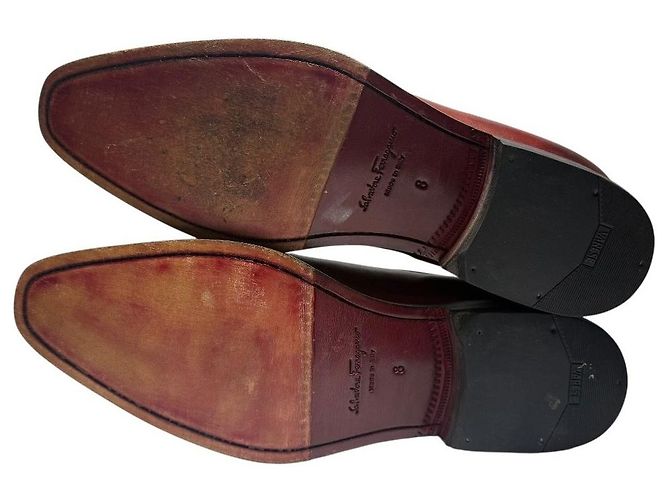 Scarpe stringate in pelle Salvatore Ferragamo Marrone - vista 7