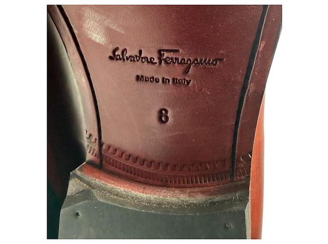 Scarpe stringate in pelle Salvatore Ferragamo Marrone - vista 8