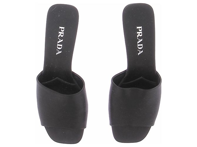 Prada Schwarze Mules mit Absatz - Ansicht 4