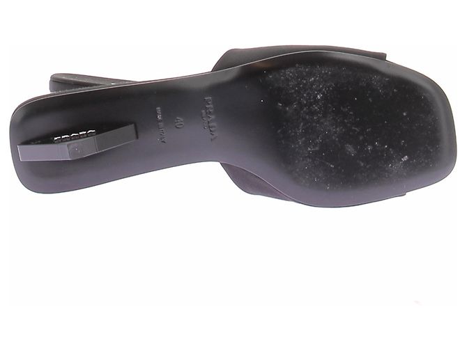 Prada Schwarze Mules mit Absatz - Ansicht 5