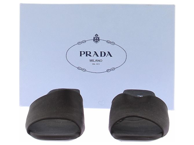Prada Schwarze Mules mit Absatz - Ansicht 8