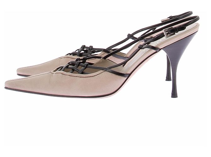 Prada Décolleté beige in pelle - vista 2