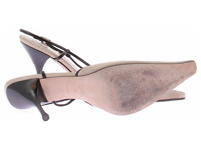 Prada Décolleté beige in pelle - vista 5