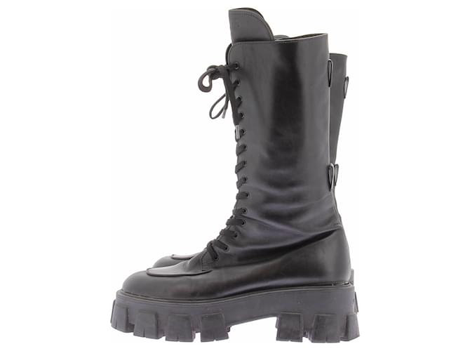 Prada Black Combat Boots Schwarz - Ansicht 2