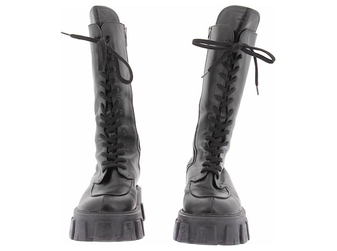 Prada Black Combat Boots Schwarz - Ansicht 3