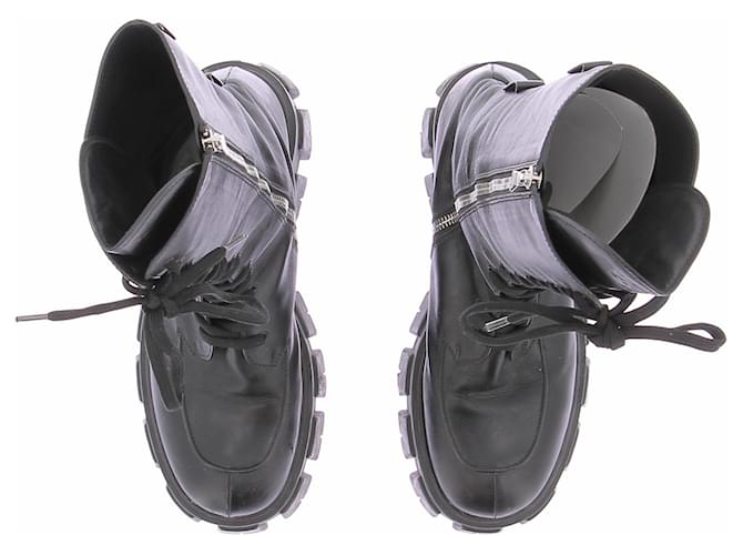 Prada Black Combat Boots Schwarz - Ansicht 4