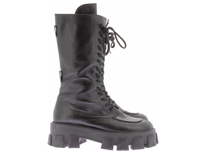 Prada Black Combat Boots Schwarz - Ansicht 6