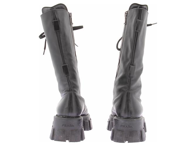 Prada Black Combat Boots Schwarz - Ansicht 7