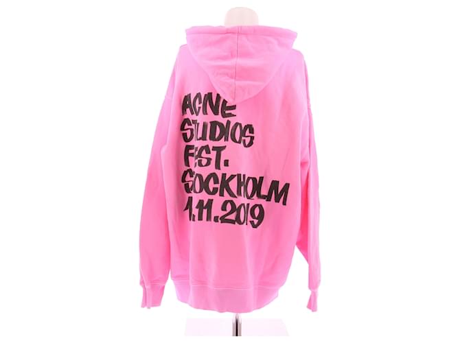 Acne Sudadera con capucha oversized rosa fluorescente - vista 2