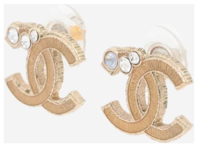 Chanel Orecchini Gold Coco Mark 10A con strass D'oro - vista 4