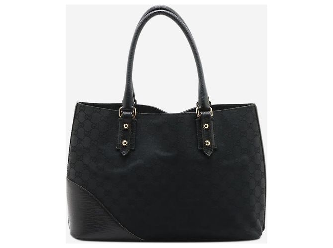 Gucci Borsa Horsebit in tela GG nera Nero - vista 2