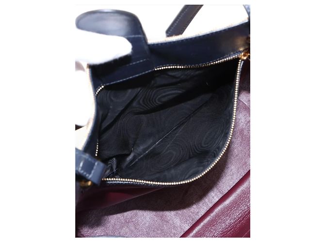 Gucci Borsa tote in tela e pelle Horsebit 1955, toni neutri e blu navy - vista 6