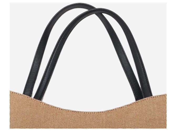 Gucci Borsa tote in tela e pelle Horsebit 1955, toni neutri e blu navy - vista 8