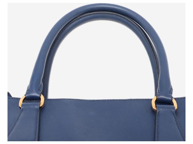 Prada Borsa 2way in pelle Saffiano Lux blu - vista 14