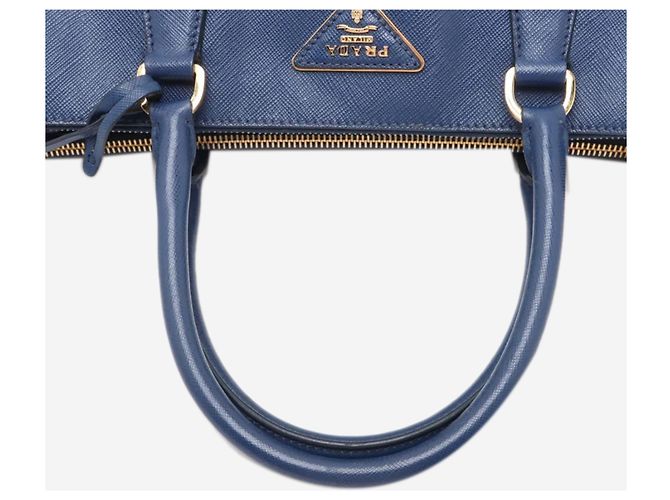 Prada Borsa 2way in pelle Saffiano Lux blu - vista 15