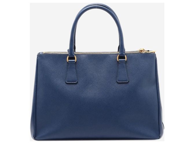 Prada Borsa 2way in pelle Saffiano Lux blu - vista 2
