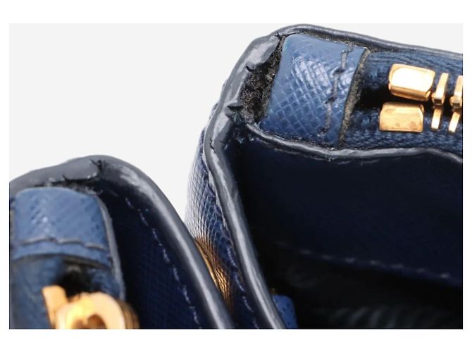 Prada Borsa 2way in pelle Saffiano Lux blu - vista 3