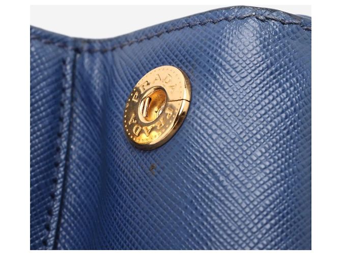 Prada Borsa 2way in pelle Saffiano Lux blu - vista 5