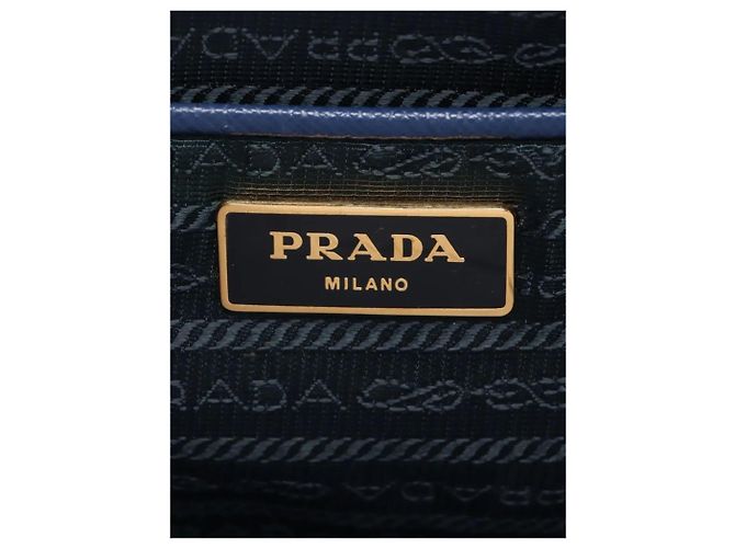 Prada Borsa 2way in pelle Saffiano Lux blu - vista 7