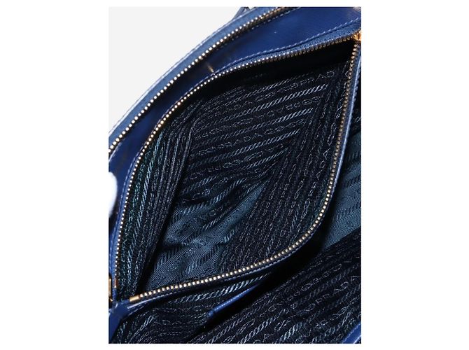 Prada Borsa 2way in pelle Saffiano Lux blu - vista 9