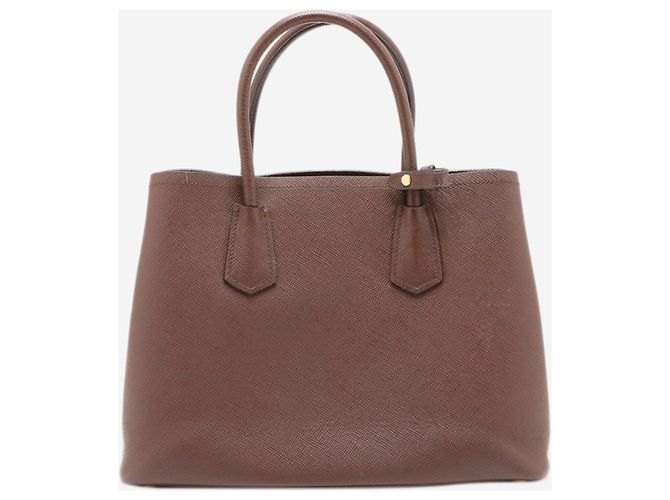 Prada Bolsa tote de couro Saffiano marrom - vista 2
