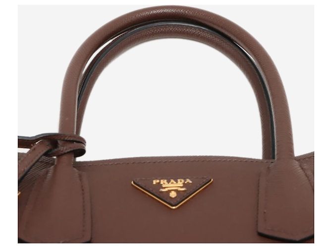 Prada Bolsa tote de couro Saffiano marrom - vista 3