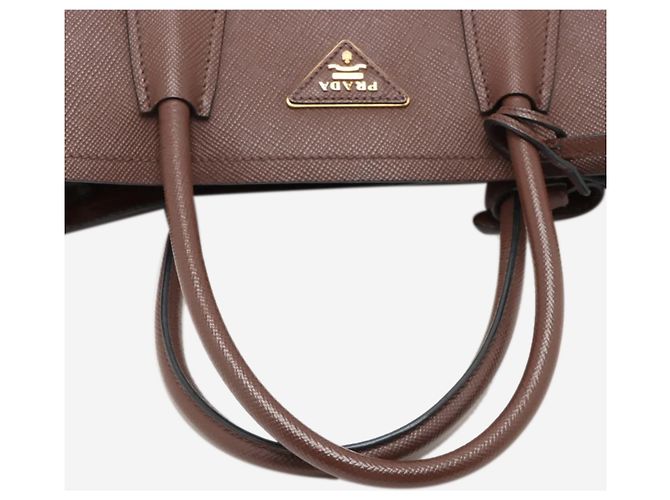 Prada Bolsa tote de couro Saffiano marrom - vista 4