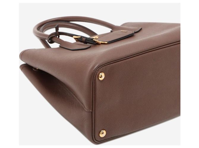 Prada Bolsa tote de couro Saffiano marrom - vista 5