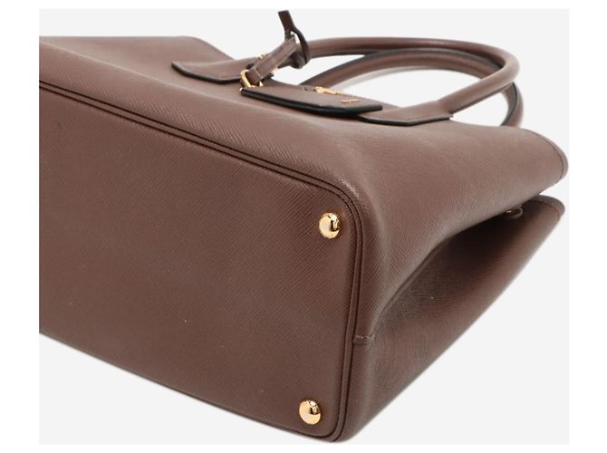 Prada Bolsa tote de couro Saffiano marrom - vista 6