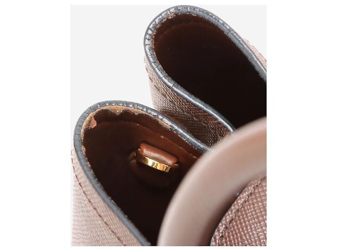 Prada Bolsa tote de couro Saffiano marrom - vista 7