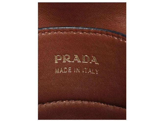 Prada Bolsa tote de couro Saffiano marrom - vista 9