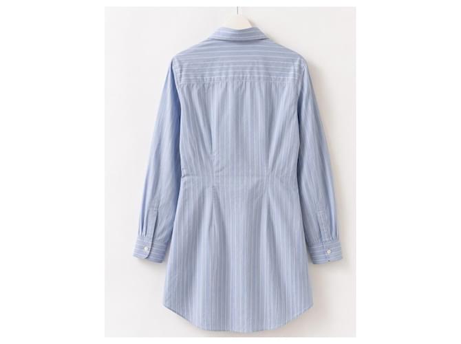Off White Off-White Gestreiftes Baumwollhemd Blau - Ansicht 4