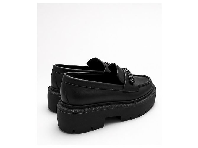 Jimmy Choo Mocassini in pelle nera con cristalli Nero - vista 2