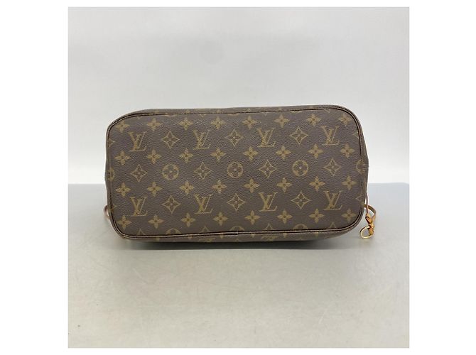Borsa Tote Louis Vuitton Monogram Neverfull MM Marrone - vista 3
