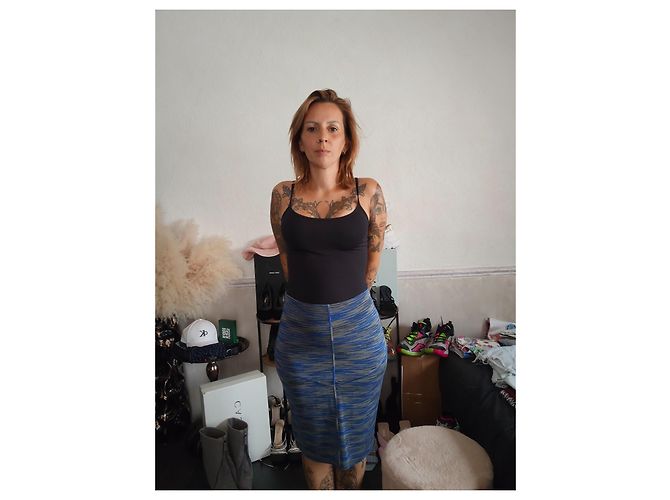 Falda midi de punto Missoni Azul Gris - vista 2