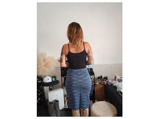 Falda midi de punto Missoni Azul Gris - vista 3