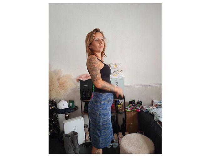 Falda midi de punto Missoni Azul Gris - vista 4