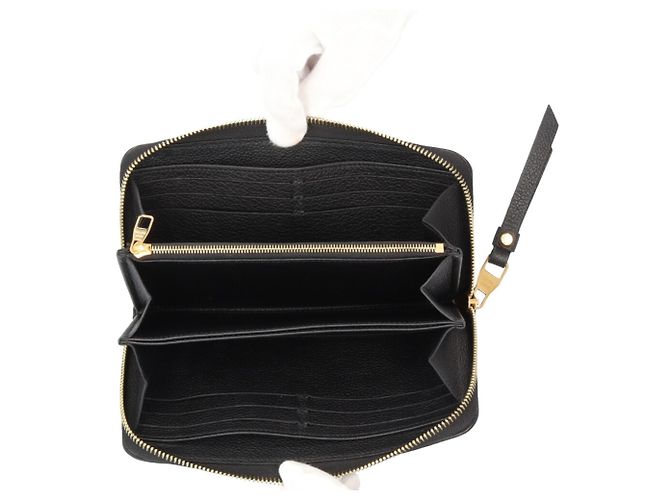Zippy Louis Vuitton Bicolor Monogram Empreinte Long Wallet Schwarz Beige - Ansicht 6