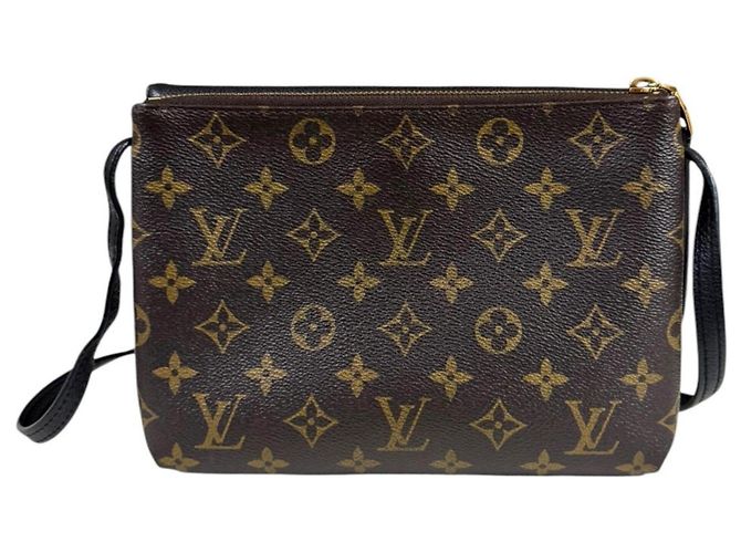 Borsa a tracolla Louis Vuitton Twice Monogram Marrone Nero - vista 3