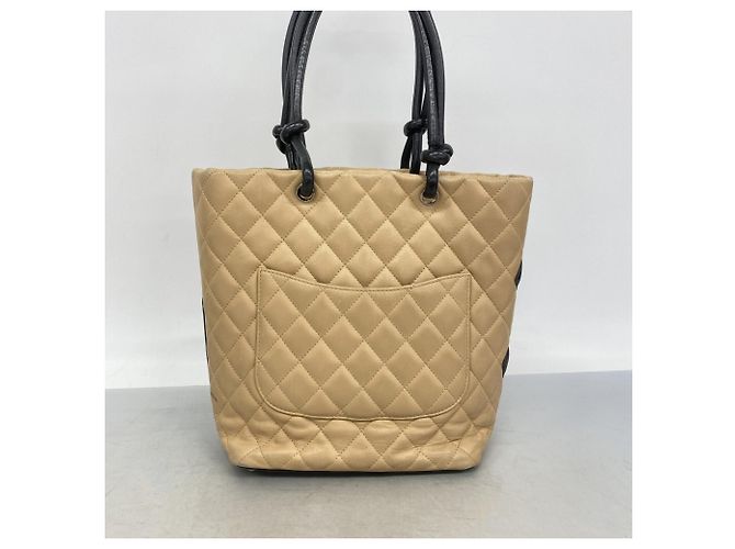 Chanel Cambon Shopper aus Lammleder Braun Schwarz - Ansicht 10