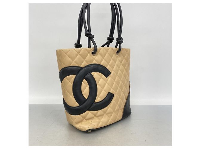 Chanel Cambon Shopper aus Lammleder Braun Schwarz - Ansicht 2