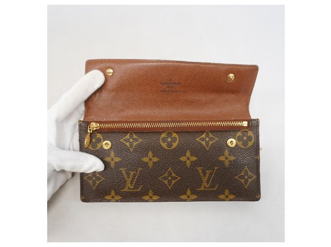 Louis Vuitton Monogram Portafoglio a Fisarmonica Lungo Marrone - vista 10