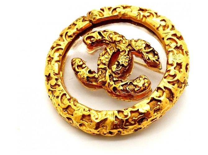 Timeless Chanel Coco Mark Circle Brosche Golden - Ansicht 2