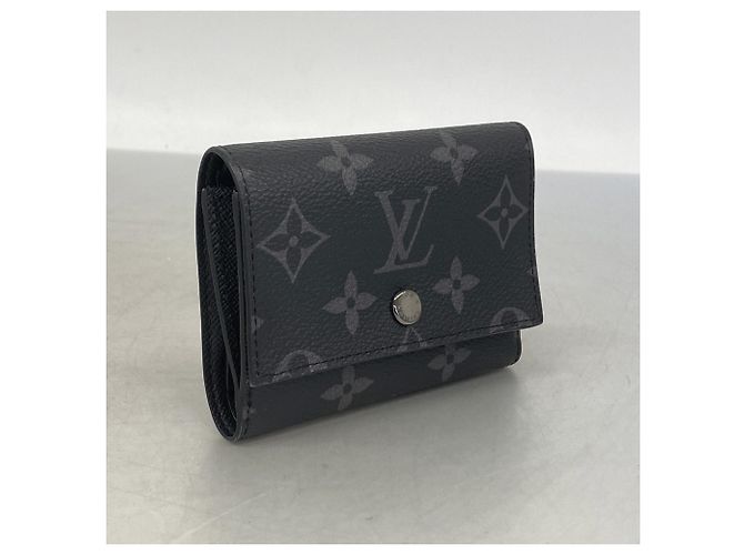 Portafoglio pieghevole Louis Vuitton in Monogram Eclipse Nero - vista 2