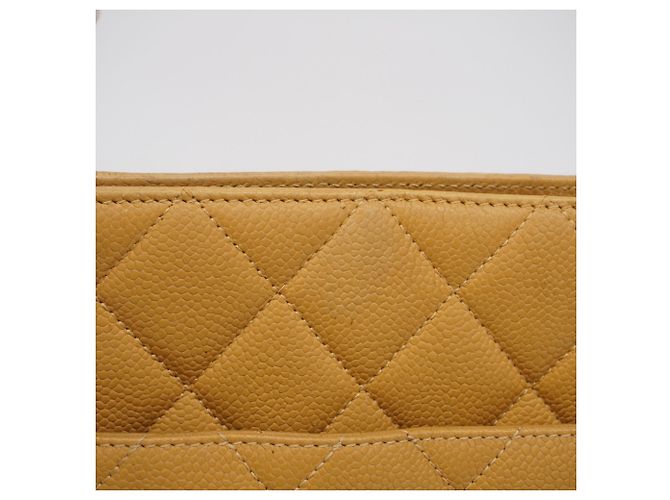 Borsa Tote Chanel in pelle di vitello granulata beige - vista 10