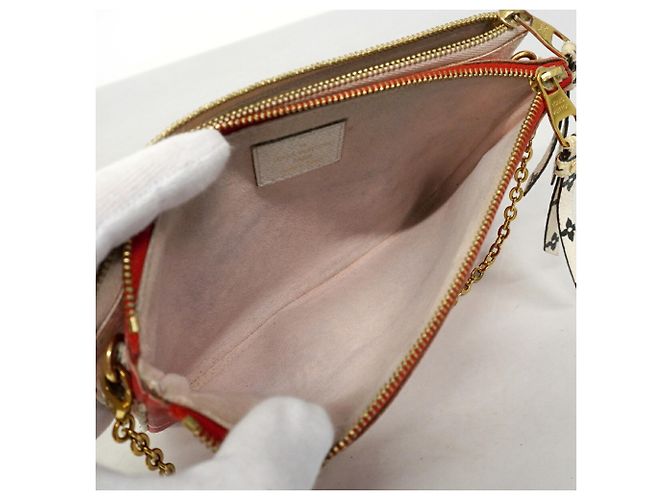 Louis Vuitton Monogram Giant Pochette Double Zip Schultertasche Pink Rot - Ansicht 11