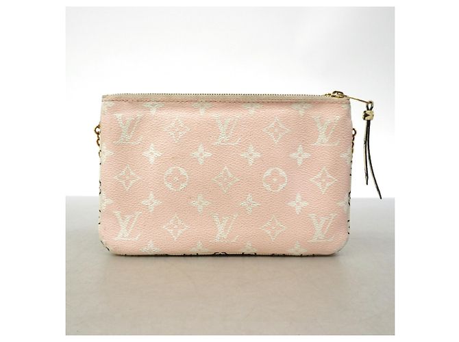 Louis Vuitton Monogram Giant Pochette Double Zip Schultertasche Pink Rot - Ansicht 12