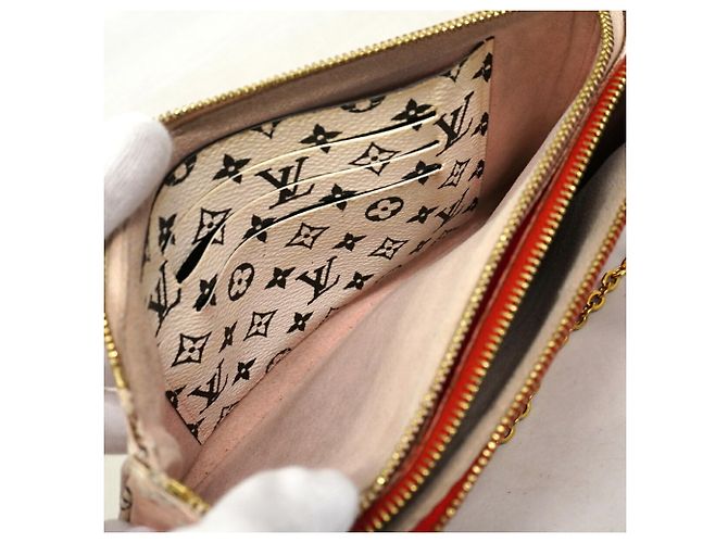 Louis Vuitton Monogram Giant Pochette Double Zip Schultertasche Pink Rot - Ansicht 4